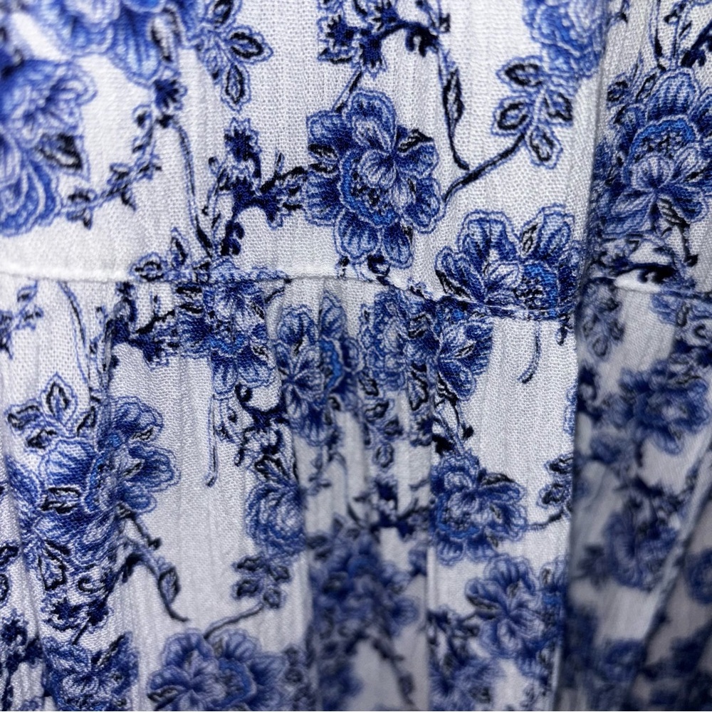 Rachel Ashwell Blue and White Floral Dress Women’s Small Sleeveless Lined Midi - Picture 6 of 8